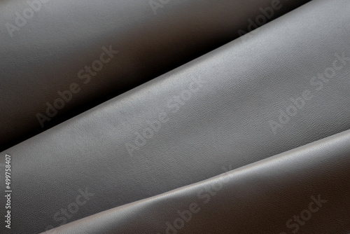 Close up background of taupe soft nappa leather.