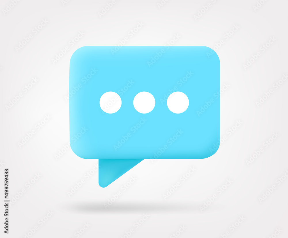 Chat bubble with cute emojis. Vector 3d illustration Chat bubble with cute emojis. Vector 3d illustration