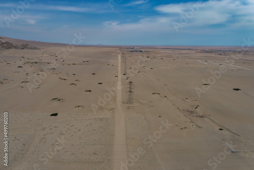 desolate wasteland Aerial shot of a desert in Peru.