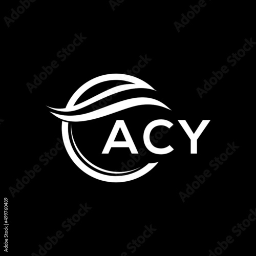 ACY letter logo design on black background. ACY  creative initials letter logo concept. ACY letter design.
 photo