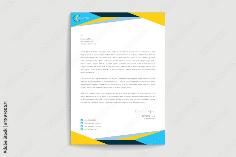 Real estate letterhead template. Creative & Clean business style print ready letterhead design for your corporate building and real estate project. The Letterhead Element Of Stationery Design. Vector 
