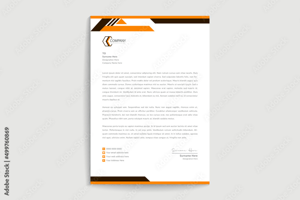corporate modern letterhead design template with yellow, and black color. creative modern letter head design template for your project. letterhead, letter head, Business letterhead design.
