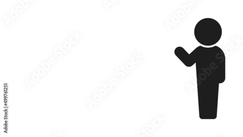 立ってジェスチャーをする人のアイコン - 案内・誘導・解説のイメージ素材
