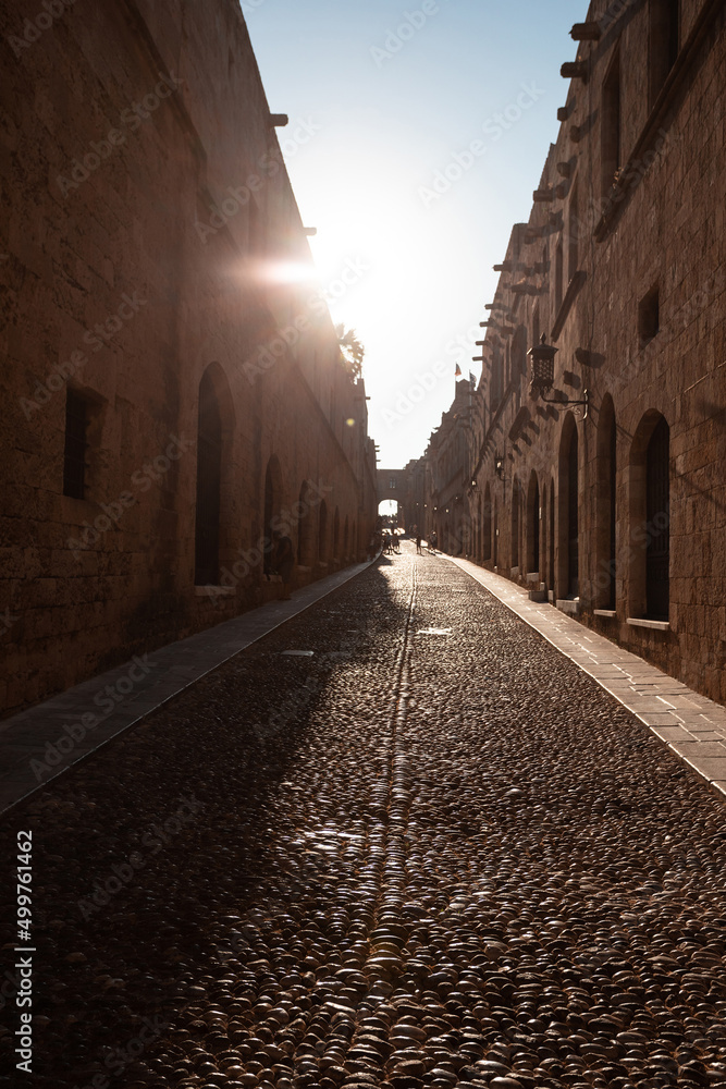 The Street of the Knights in Rhodes, Greece