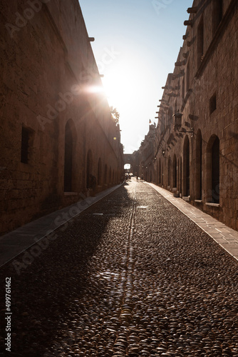 Fototapeta Naklejka Na Ścianę i Meble -  The Street of the Knights in Rhodes, Greece