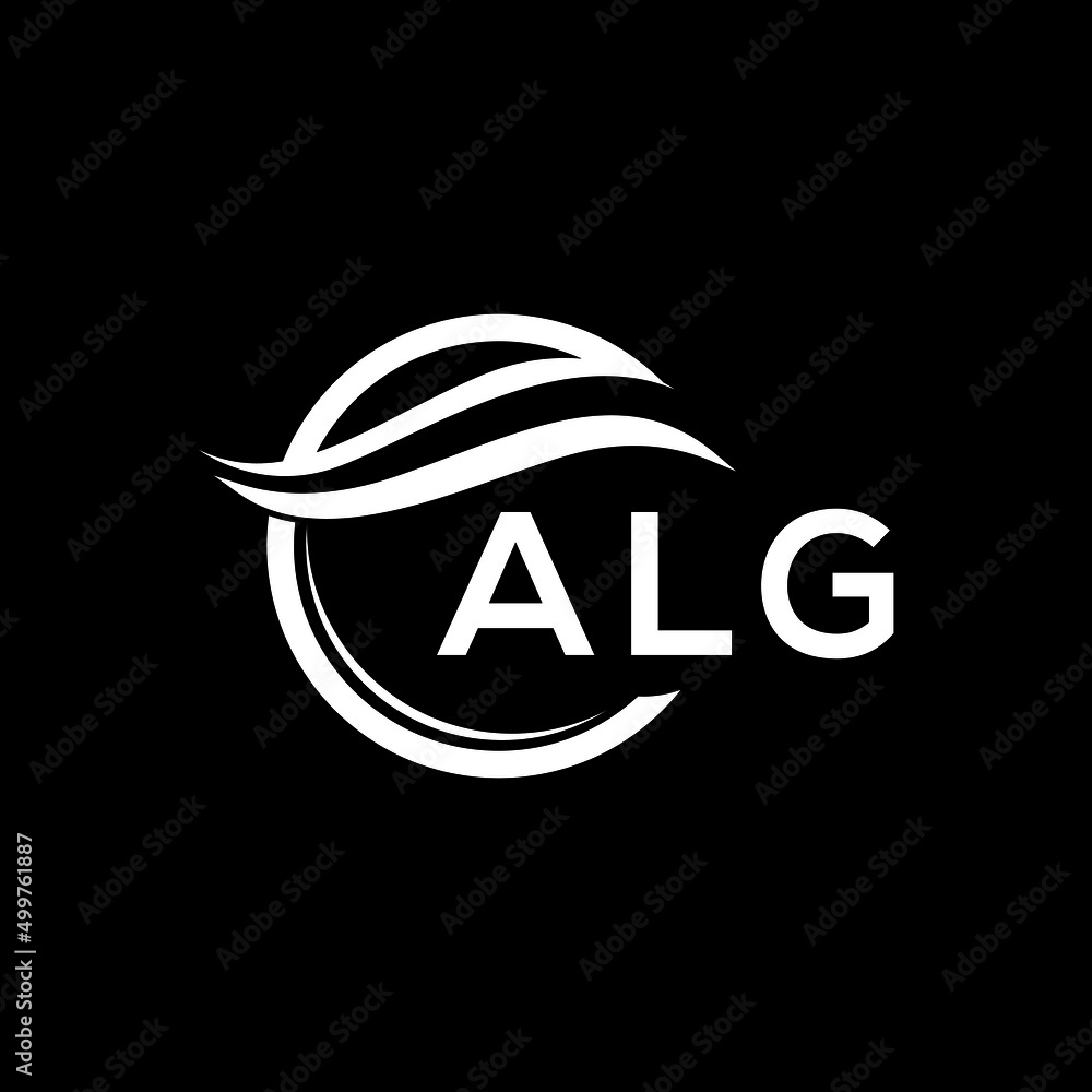 Obraz premium ALG letter logo design on black background. ALG creative initials letter logo concept. ALG letter design. 