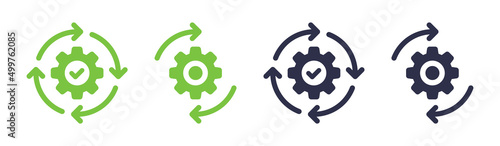 Operation process icon vector. Implementation concept
