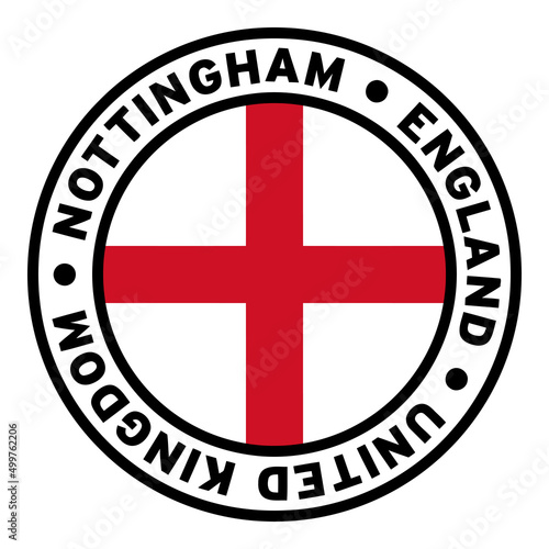Round Nottingham England United Kingdom Flag Clipart
