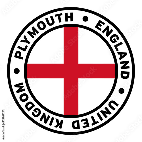 Round Plymouth England United Kingdom Flag Clipart