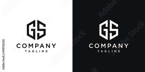 Creative Letter GS Monogram Hexagon Logo Design Icon Template White and Black Background