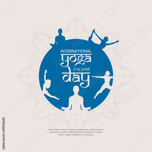 International yoga day Vector Illustration.