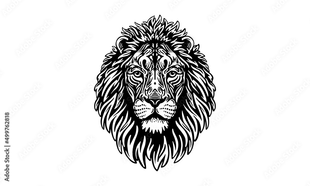 Asiatic lion on white background, vector, illustration logo, sign, emblem.