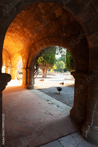 The territory of Filerimos Monastery on the island of Rhodes in Greece photo