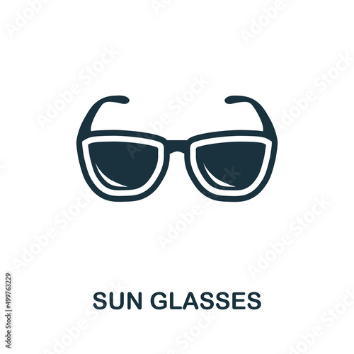Sun Glasses icon. Monochrome simple Sun Glasses icon for templates, web design and infographics