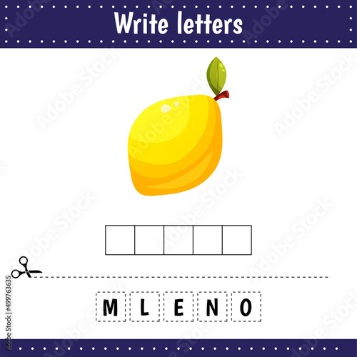 Crossword. Guess the word. Lemon
