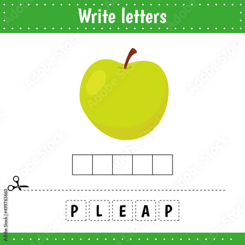 Crossword. Guess the word. Apple