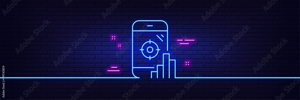 Neon light glow effect. Seo phone line icon. Search engine optimization sign. Aim target symbol. 3d line neon glow icon. Brick wall banner. Seo phone outline. Vector Neon light glow effect. Seo phone line icon. Search engine optimization sign. Aim target symbol. 3d line neon glow icon. Brick wall banner. Seo phone outline. Vector