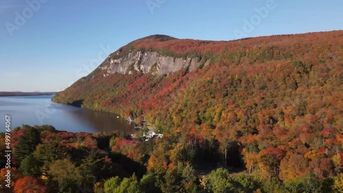 Beautiful aerial drone footage of the fall leaves on and around Mount Hor, Mount Pisgah, and Lake Willoughby during peak autumn foliage at Willoughby State forest in Westmore, Vermont. NEK photo