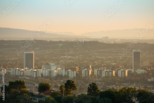 Los Angeles suburbs seen from Mulholland Drive photo