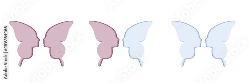 symbol, butterfly, face, profile, girl's face, logo, aesthetics, plastic surgery, dermatologist, girl, care, medicine, salon, fly, lightness, tenderness, beauty, love, relationships, butterflies