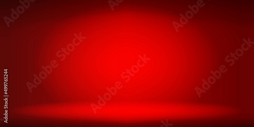 Bright red studio space background, product display with copy space to display your content design