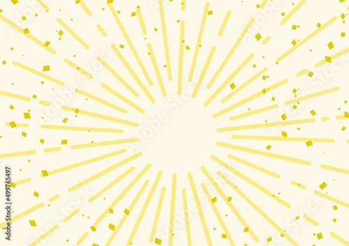 サンバーストの集中線背景（白×黄）