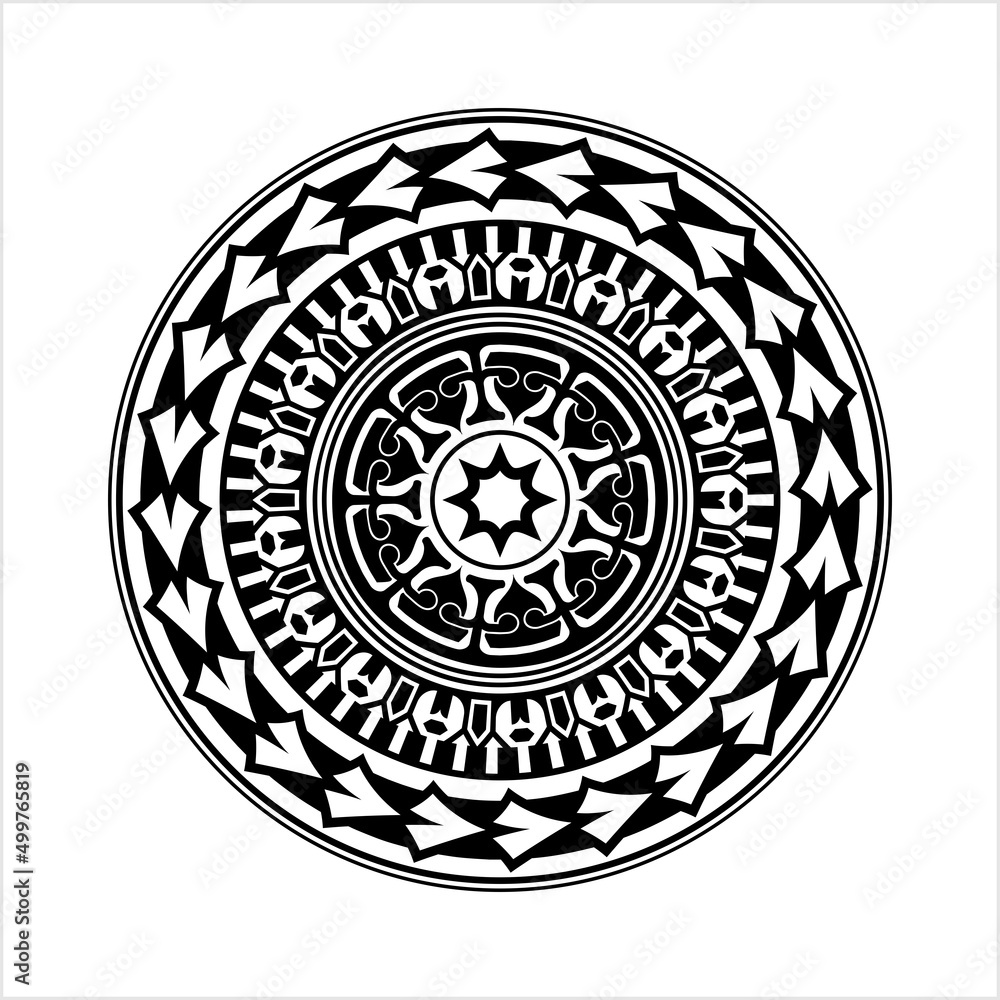 Polynesian Style Circular Shape Tattoo M_2204041 Polynesian Style Circular Shape Tattoo M_2204041