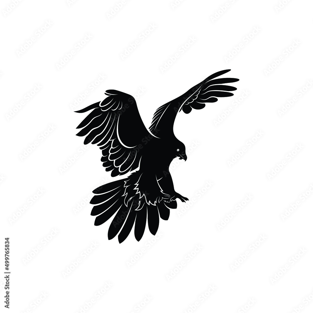 Fototapeta premium bearded vulture bird silhouette vector illustration abstract