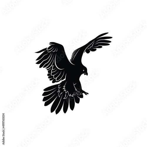 bearded vulture bird silhouette vector illustration abstract