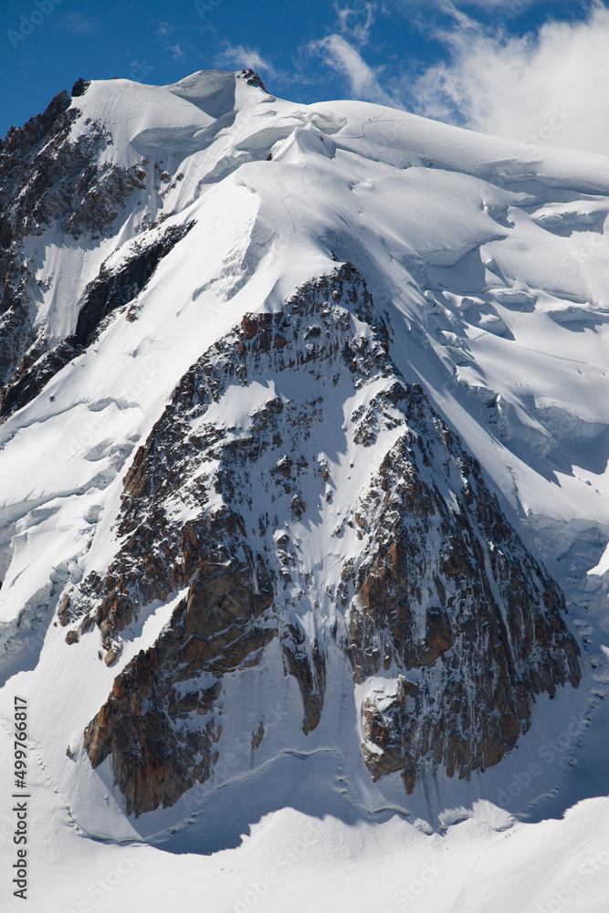 Triangle du Tacul from the Aiguille du Midi, French Alps