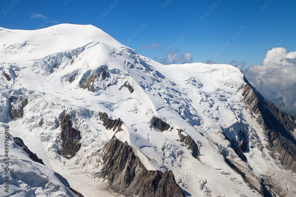 Dome and Aiguille du Gouter from the Aiguille du Midi, French Alps
