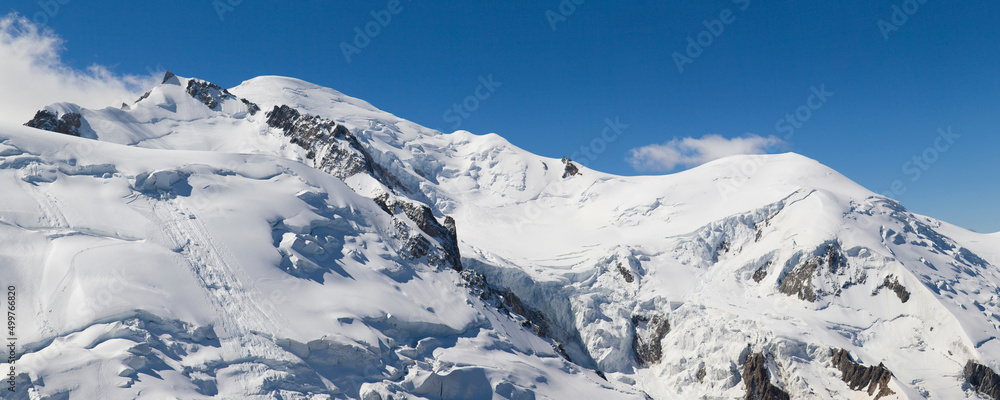 Mont Blanc panorama from the Aiguille du Midi, French Alps