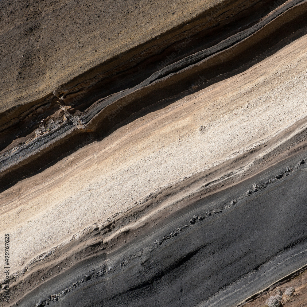 Volcanic stratification at Montaña Negrita, Tenerife, Canary Islands
