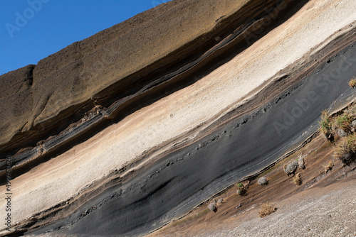 Obraz na płótnie Volcanic layers at Montaña Negrita, Tenerife, Canary Islands w salonie