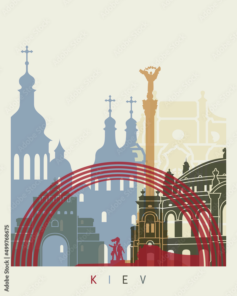 Kiev skyline poster