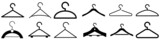 Wooden suit hanger vector icons set. Wooden icon. cloakroom illustration symbol collection.