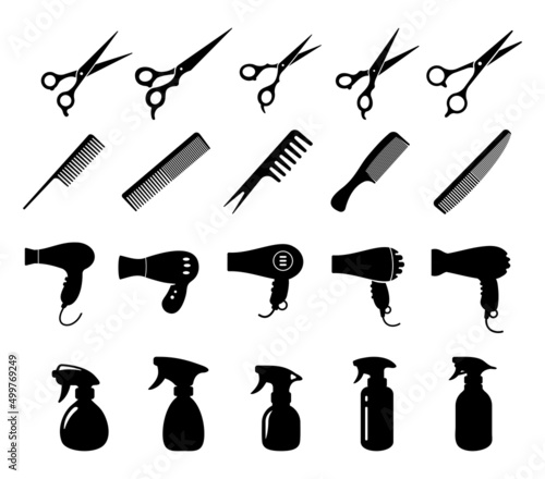 barber scissors silhouette for beauty salon