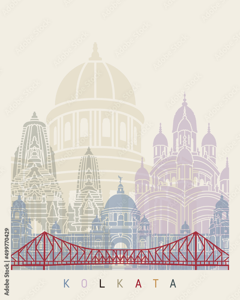 Kolkata skyline poster
