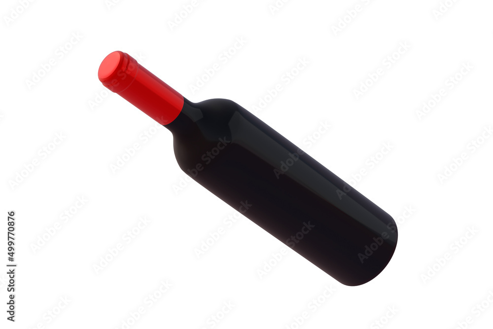 Bottle of wine isolated on white background. 3d render Bottle of wine isolated on white background. 3d render