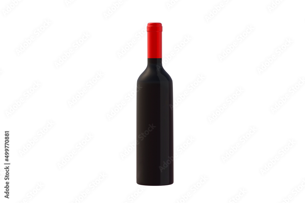 Bottle of wine isolated on white background. 3d render Bottle of wine isolated on white background. 3d render
