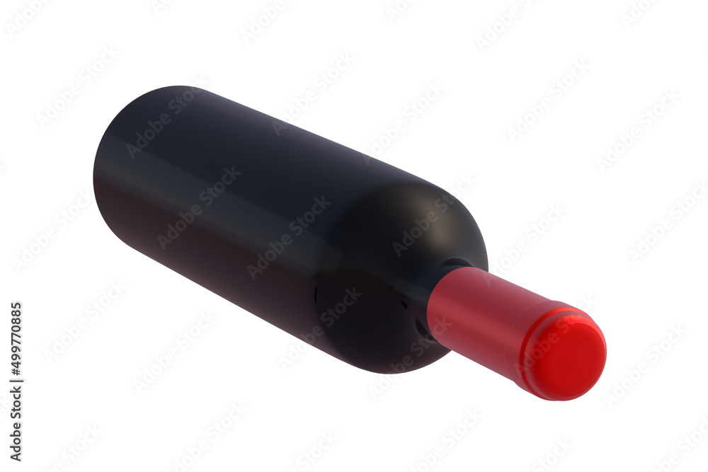 Bottle of wine isolated on white background. 3d render Bottle of wine isolated on white background. 3d render