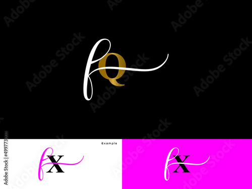 Fashion FQ Logo Icon Design, Signature Fq qf Colorful Logo Letter Vector For fashion and beautiful clothing shop photo