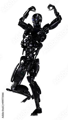 3D Rendering Male Robot on White © photosvac