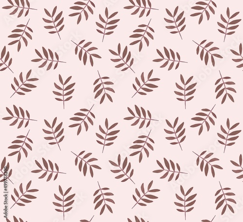 Herbal seamless pattern. Pink floral background. Botanic. Herbarium print