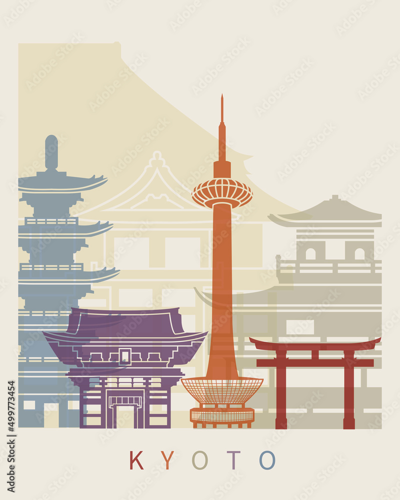 Obraz premium Kyoto skyline poster