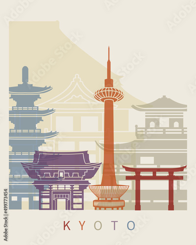 Kyoto skyline poster photo