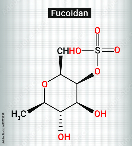 Fucoidan is a long chain sulfated polysaccharide found in various species of brown algae. photo