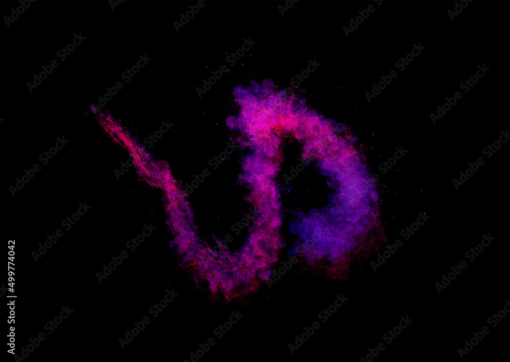 abstract powder over black background - 3D rendering