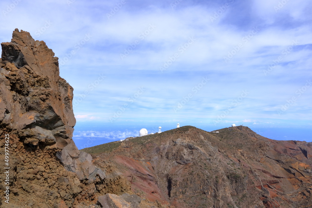 Observatories of the Roque de los Muchachos in the Caldera de Taburiente, La Palma, Canary Islands, Spain