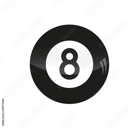8 ball pool logo design vector black ball billiard eight game ball